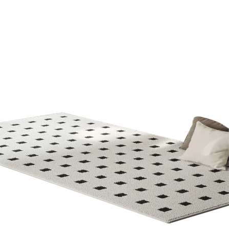 พรม MJHOMEDESIGNS BEDSIDE CARPET 76 ขนาด 60*160 ซม. ขาว-ดำ NO.3_0